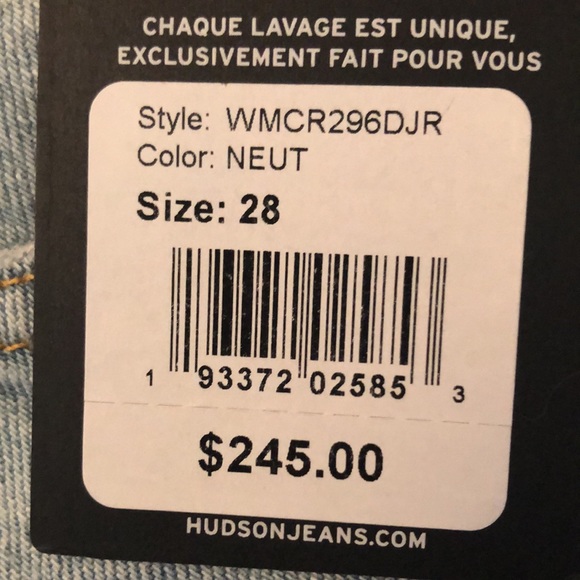NWT Hudson Sloane jeans with pastel bleach 28 - Picture 4 of 12